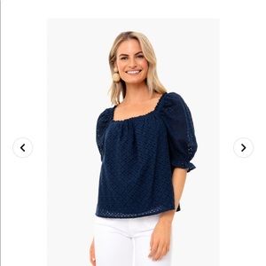 NWOT Pomander Place Navy Eyelet Iris Blouse from Tuckernuck size medium